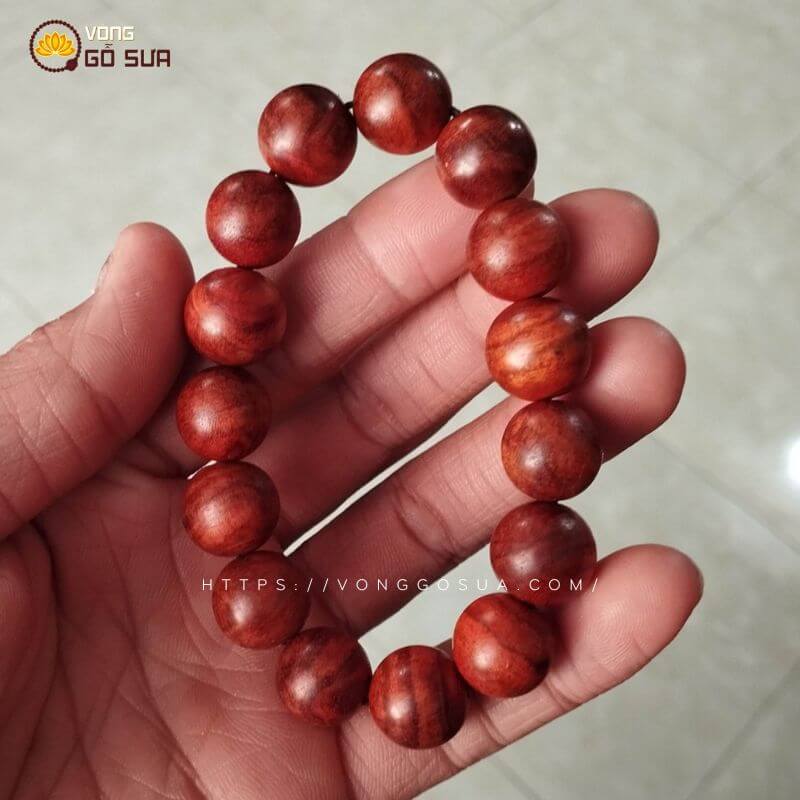 Vòng Gỗ Sưa Bắc 14ly Hạt Tròn Vòng Gỗ Sưa Bắc 14ly Hạt Tròn