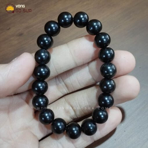 Vòng gỗ mun sừng 10ly hạt tròn